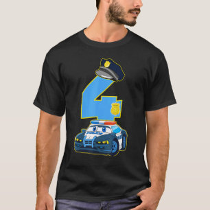 Camiseta Polícia Infantil Carro 4. º Aniversário 4 Anos Pol