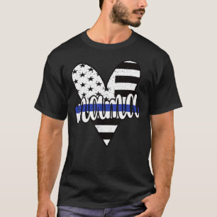 Camiseta Polícia Mama dos EUA Bandeira Orgulhosa Policial M
