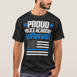 Camiseta Polícia Orgulhosa Sobrevivente dos EUA Bandeira Th