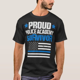 Camiseta Polícia Orgulhosa Sobrevivente dos EUA Bandeira Th