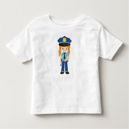 Camiseta Polícia, Policial, Policial, Cabelo Laranja