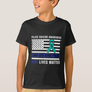 Camiseta Polícia Suicida Consciência Azul Vive Força da Lei