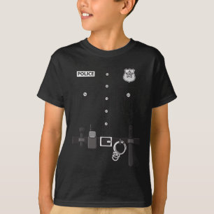 Camiseta Polícia Uniforme Crianças de Halloween 1
