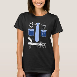Camiseta Polícia Uniforme - Roupa Noturna Assustadora de Ho