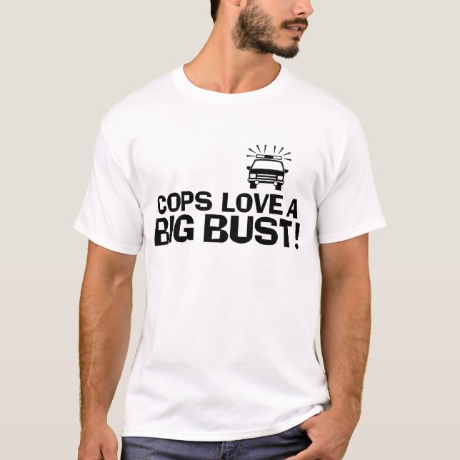 Camiseta Policiais adoram um grande busto (Frente)