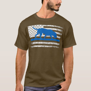 Camiseta Policial de Bloodhound K9 USA Flag Thin Blue