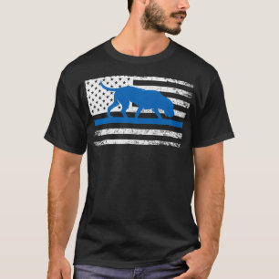 Camiseta Policial de Bloodhound K9 USA Flag Thin Blue Li