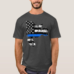Camiseta Policial de corrida motocross dirtbike de linha az