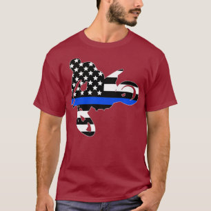 Camiseta Policial de corridas de motocross dirk, linha azul