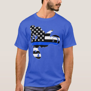 Camiseta Policial de corridas de motocross dirk, linha azul