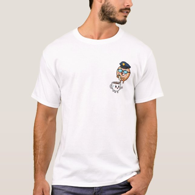 Camiseta Policial de Donut Engraçado Escrevendo Multa (Frente)