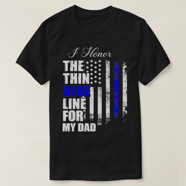 Camiseta Policial De Linha Azul Fino Bandeja O Azul Para Me (Frente do Design)