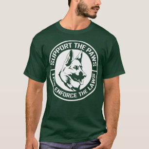 Camiseta Policial do K9 apoia as patas em alemão