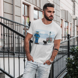 Camiseta Policial E Um Gato Negro