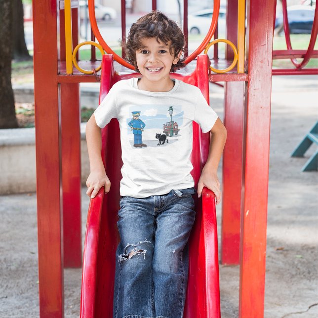 Camiseta Policial E Um Gato Negro (Criador carregado)