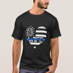 Camiseta Policial Esposa Blue Line Us Flag Orud Cop'S