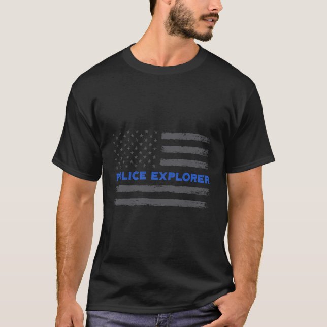 Camiseta Policial Explorer American Flag Presente Para Acad (Frente)