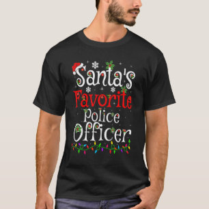 Camiseta Policial Favorito De Papais noeis De Iluminação Xm