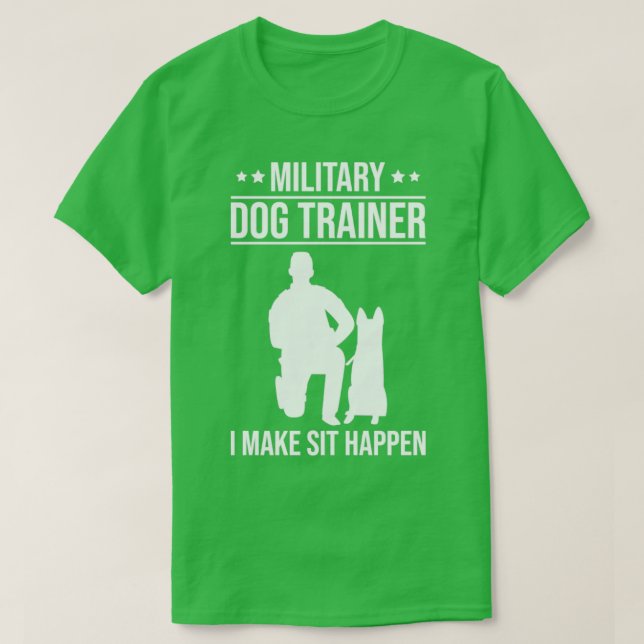 Camiseta Policial K9 Treinador Militar de Cachorros Eu Sent (Frente do Design)
