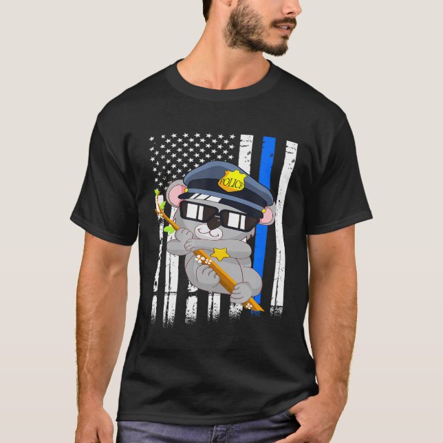 Camiseta Policial Koala Bear De Volta A Polícia Azul Ap (Frente)