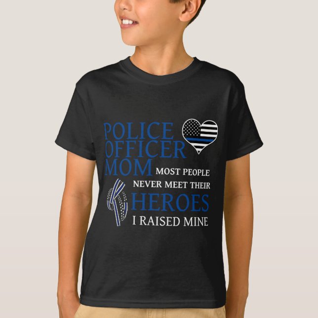 Camiseta Policial Mãe - Família Thin Blue Line (Frente)