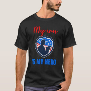 Camiseta Policial Mãe Meu Filho É Meu Herói Suor