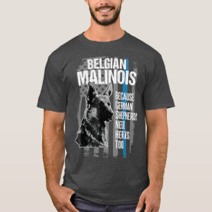 Camiseta Policial Malinois Tshirt Engraçada K9 Thin Blue
