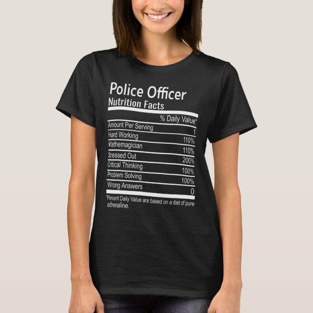 Camiseta Policial Nutricional Fatos de Ação de Graças Chri (Frente)