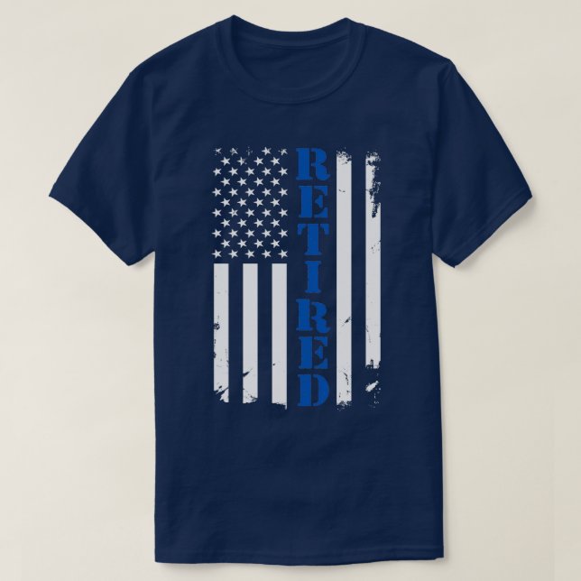 Camiseta Policial orgulhoso de estar aposentado Sinalizador (Frente do Design)