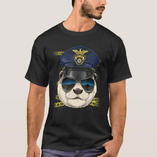 Camiseta Policial Otter PD Polícia Crime Cena Mar Animal