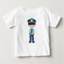Camiseta Policial, Policial, Policial, Cabelo Marrom