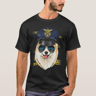 Camiseta Policial Pomeraniano Cena de Crime Policial K9 Pom