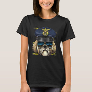 Camiseta Policial Shih Tzu Crime Policial Cena K9 Puppy D