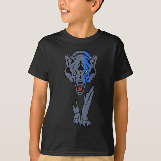 Camiseta Policial Thin Blue Line Wolf Polícia Sheepdo (Frente)