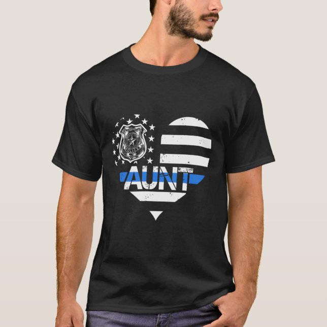 Camiseta Policial Tia Blue Line Us Bandeira Orud Policial (Frente)