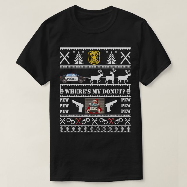 Camiseta Policial Vergonhota de Natal Navidad Sweat (Frente do Design)
