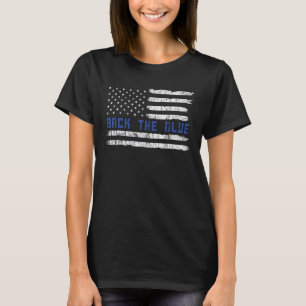 Camiseta Policial Vintage Flag Volta Ao Azul Americano
