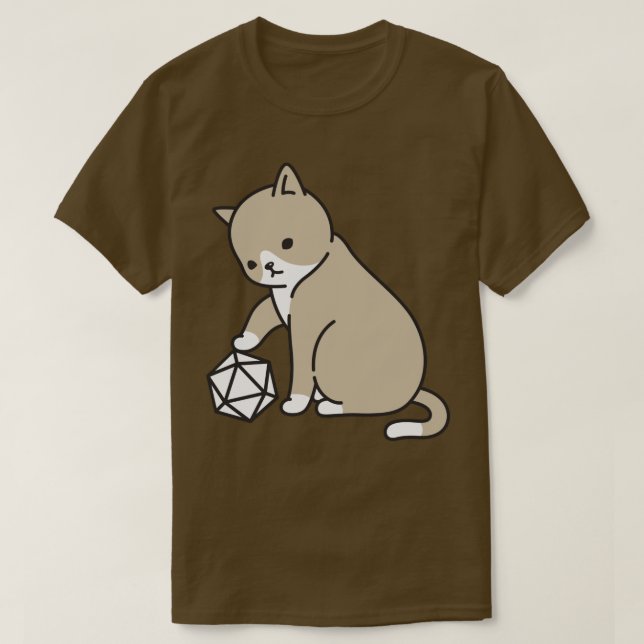 Camiseta Polidedro D20 - Secos e Gatos (Frente do Design)