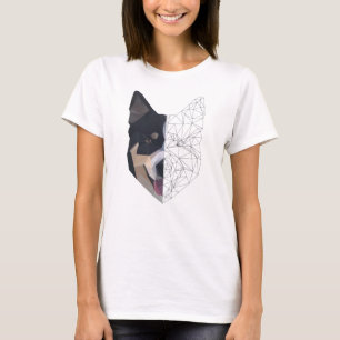 Camiseta Poligon Art - Lobos-cães - Animais Selvagens Doen