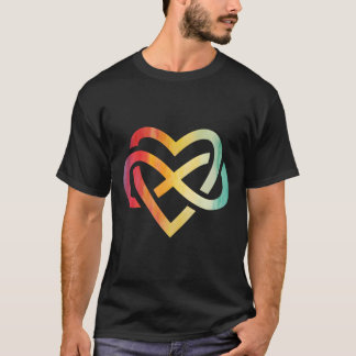 Camiseta Polimorreia Infinita Coração Arco-Íris Aquarela Am