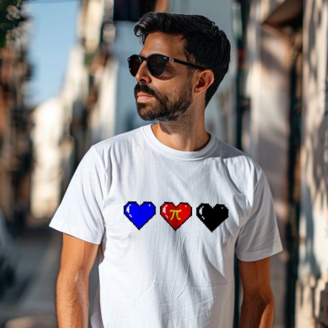 Camiseta Polimorreia Sinalizador Pixel Coração (Criador carregado)