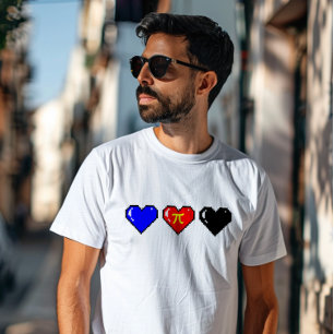 Camiseta Polimorreia Sinalizador Pixel Coração