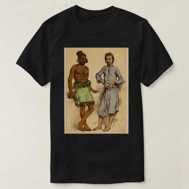 Camiseta Polinésia Esquerda e Malaio Pintor (Frente do Design)