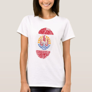 Camiseta Polinésia Francesa Sinalizador Impressão Digital
