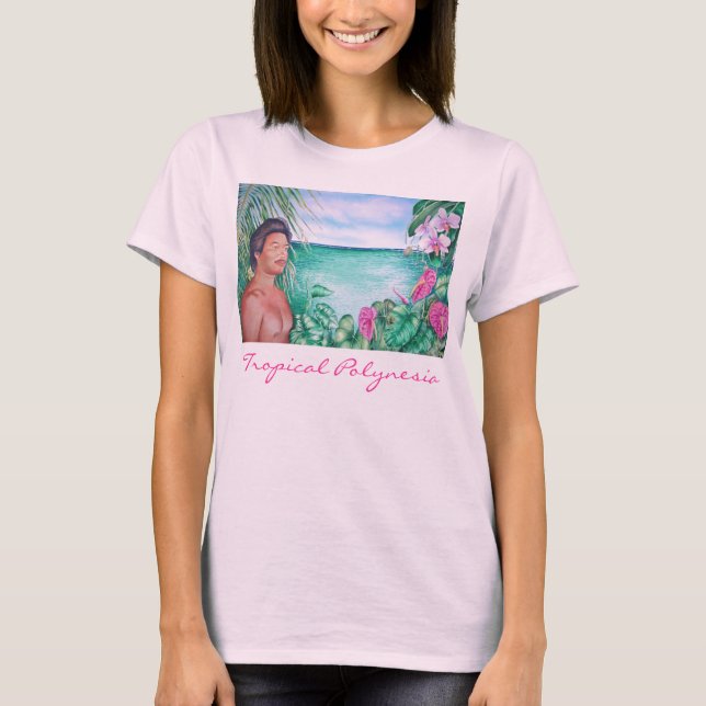 Camiseta Polinésia tropical (Frente)