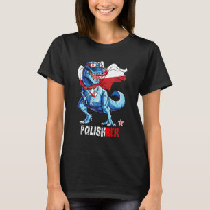Camiseta Polishrex Orgulhosa Bandeira Polonesa Dinossauro D