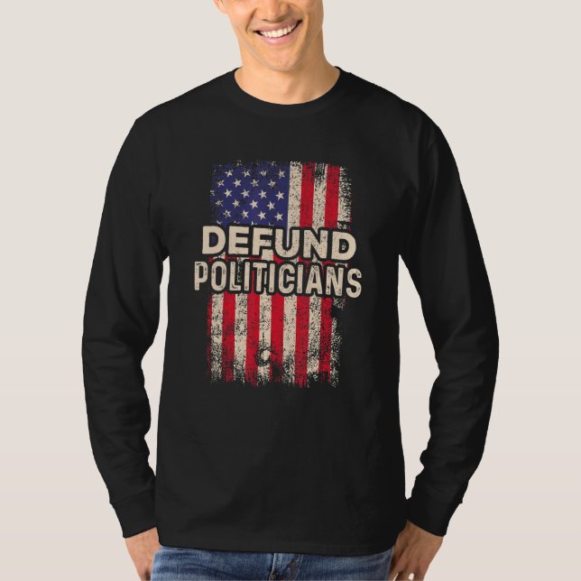 Camiseta Políticos Defensores Engraçados Anti-Política Pro  (Frente)