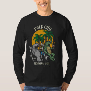 Camiseta Polk City Florida USA Funny Manatee and Alligator
