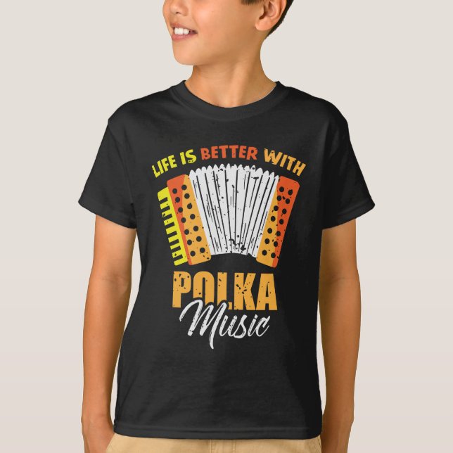 Camiseta Polka Music Accordion Dancing em polonês (Frente)