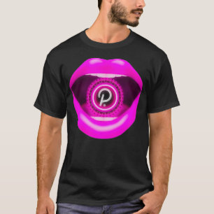 Camiseta Polkadot Crypto Coin Lábios, Eethum Blockchain, De